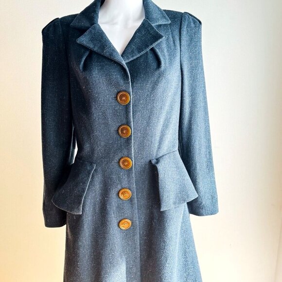 Vivienne Westwood Dust Blue Grey Lightweight Wool Blend Coat 46/M - Picture 2 of 13